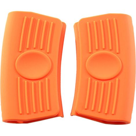 Bardusch - Poignée de maintien en silicone antidérapante pour poêles en fonte, protection optimale pour les poignées chaudes. (1/4)