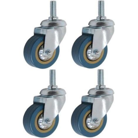 Lot de 4 360° Roulettes pour Meubles 75mm M10 Roulette Charge Lourde Pivotante