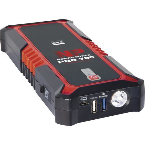 GYS – Booster de batteries au lithium 12V – Courant de démarrage 600A – Alimentation mobile 6Ah avec 2 ports USB – Lampe de secours LED