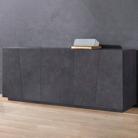 Aparador diseño pizarra mueble salón 220 cm 2 compartimentos 3 cajones Vega Side (1/5)