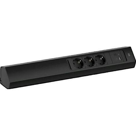 Bachmann CASIA 2 regleta múltiple negra con puerto USB 22W