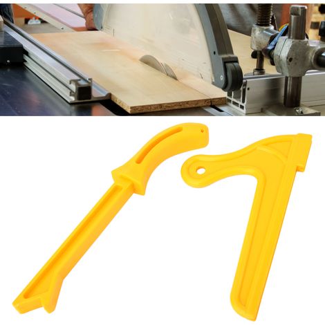 Lot de 2 poussoirs à bois 2 en 1 en plastique jaune, outil de travail du bois pratique et sûr (1/5)