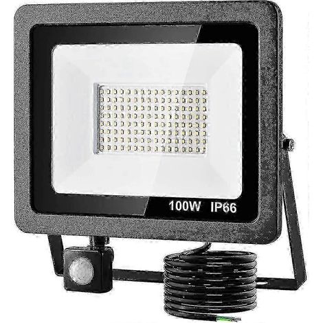 Led Floodlight 100w With Pir Sensor. 8000lm Super Bright Security Lights Outdoor 0.5m (1/5)