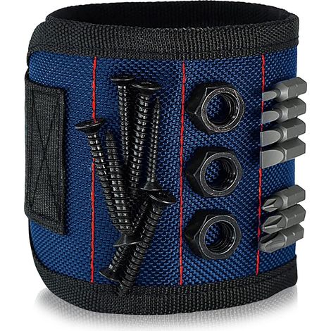 Bracelet Magnétique pour Outils - 3 Rangées Aimants Puissants, Tenir Vis/Clous/Drills, Confortable Élastique Imperméable, Cadeau Idéal pour Homme (1/5)