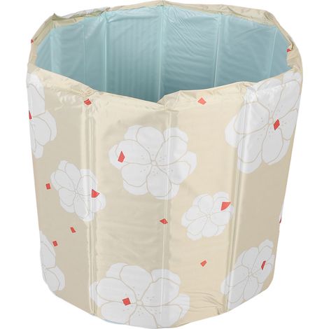 Baignoire à Glace Pliable PVC Motif Floral Chaud Universel Portable Baignoire de Trempage Plongée Froide pour Adultes Athlètes Maison 80x65cm/31.50x25.59in (1/5)