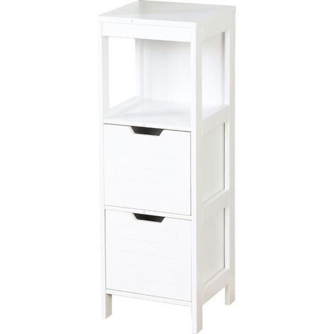 Meuble rangement salle de bain, Illinois, Blanc, 30 x 30 x 89 cm (1/5)