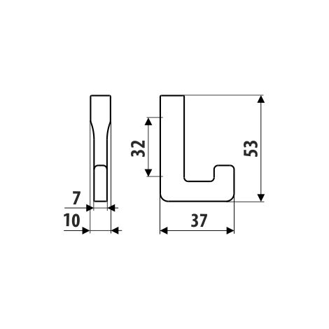 Cintre WP37, chrome brillant (1/2)