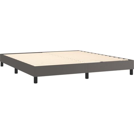 Somier de láminas sobre patas estructura de cama 160x200 cm gris sintético TDL0207224