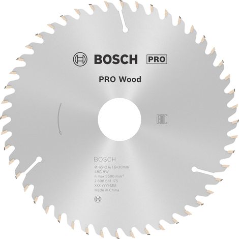 Bosch PRO Wood Kreissägeblatt, 165 x 2,6 x 30 mm, T48