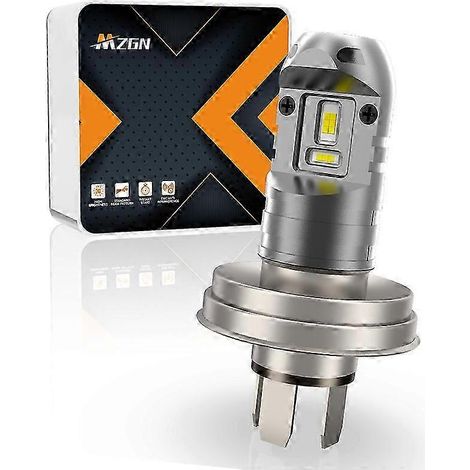 Ampoule de phare LED MZGN R2 P45T 12 V CC, blanc ultra-lumineux, feux de route/croisement, pour moto, sans polarité, éclairage pour véhicules motorisés (1/5)