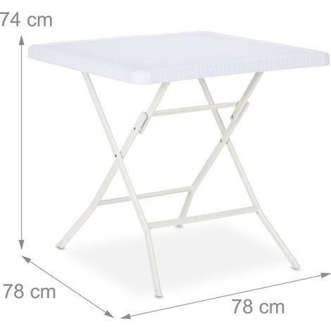 Tavolo da giardino pieghevole moderno formato quadrato 74 x 78 x 78 cm per 4 persone in plastica effetto legno 130015728