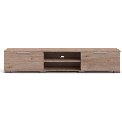 Meuble TV - MATCH - Beige effet bois mat - 2 tiroirs, une niche - 172,7 x 39,9 x 33,1 cm (1/5)