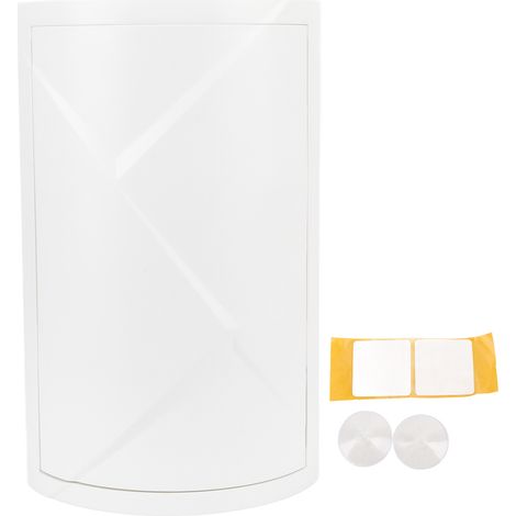 Étagère d'angle de rangement pour salle de bain, en polypropylène (PP), à 2 niveaux, pivotante à 360°, idéale pour le rangement des produits de soin et cosmétiques dans une chambre (blanche). (1/5)