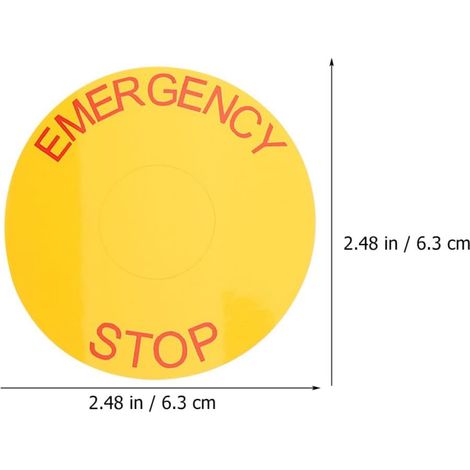 Autocollants D'avertissement D'arrêt D'urgence 10 Pièces en Pvc Jaune pour Équipements Mécaniques Conçus pour Usage Intérieur en Environnements Industriels et Chantiers (1/5)