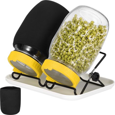 2 Pièces 1000ml Bocal Germoir Jaune Germoir pour Graines À Germer (1/5)