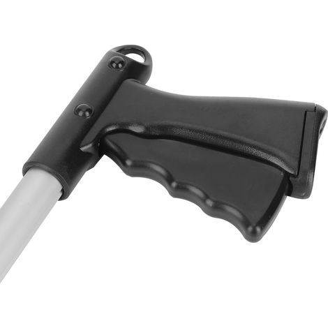 Pinces à déchets pliables multifonctions, longues, avec manche noir et tube argenté. (1/5)