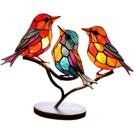 Sculptures d'oiseaux en métal, figurines décoratives pour bureau, centre de table artistique, statues d'oiseaux, décoration intérieure pour salle à manger, table de pendaison de crémaillère ou bureau- (1/5)
