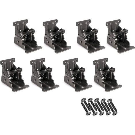 Supporto per gambe del tavolo pieghevole invisibile con cerniera bloccabile, supporto per gambe del letto in ferro, colore bronzo scuro, confezione da 8