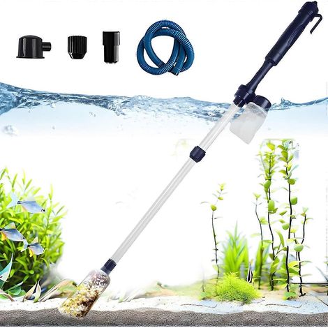 Nettoyeur de gravier électrique pour aquarium aspirateur à piles 4 en 1 filtre à siphon et nettoyeur de sable avec filtre (1/5)