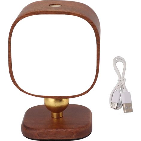 Applique murale magnétique en bois, Portable, veilleuse carrée, intensité variable, montée en noyer