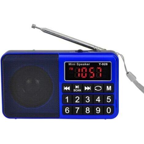 Small Portable Radio, AM/FM/SW Rechargeable Radio with Speaker AUX/SD/TF/MP3. Battery-powered radio with large buttons and large screen. (No support for predefined stations) (1/4)