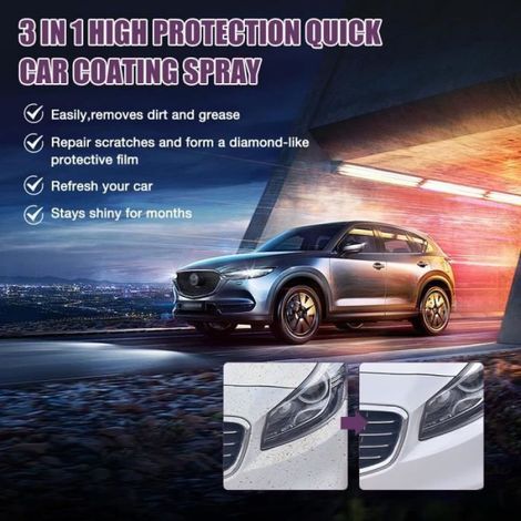 Spray Polish Voiture - Revêtement Hydrophobe 3 en 1 - Protection Automobile Rapide et Facile - 3 Pièces (1/4)
