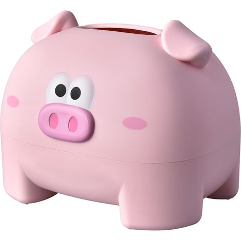 Boîte de rangement mignonne en forme de cochon, rose, pour mouchoirs et serviettes de table. (1/5)