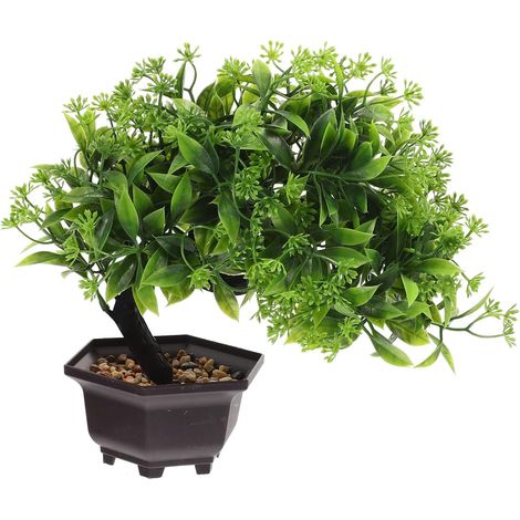 Arbre Bonsaï Artificiel Pot Plante Verte Synthétique Ornement Décoratif pour Salon Ou Bureau (1/5)