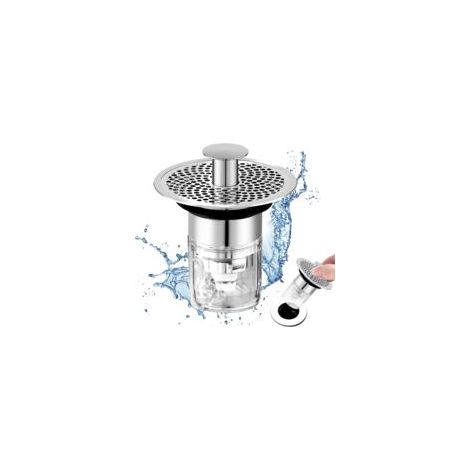 Tapón universal para fregadero, tapón emergente para fregadero, desagüe con colador antiatascos, tapón universal para fregadero - Crezuo