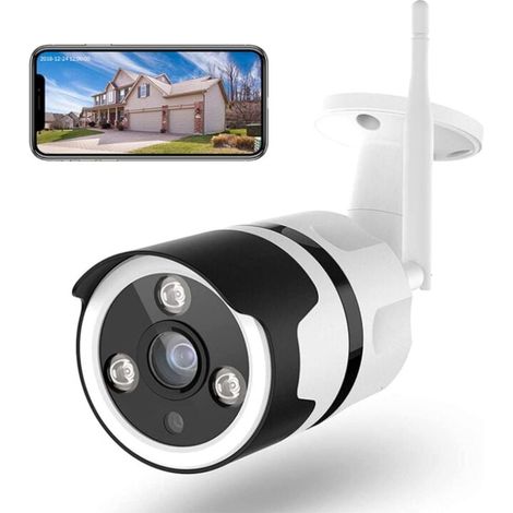 Camera Surveillance WiFi Extérieure, FHD 1080P Camera Surveillance, Caméra WiFi avec Vision Nocturne, Détection Mouvement, Audio Bidirectionnel, Métallique IP66 Étanche (1/5)