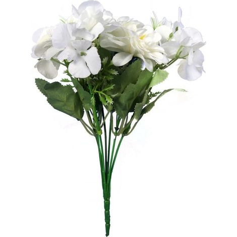 Bouquet di fiori artificiali bianchi, 7 pezzi, 32 cm (1/3)