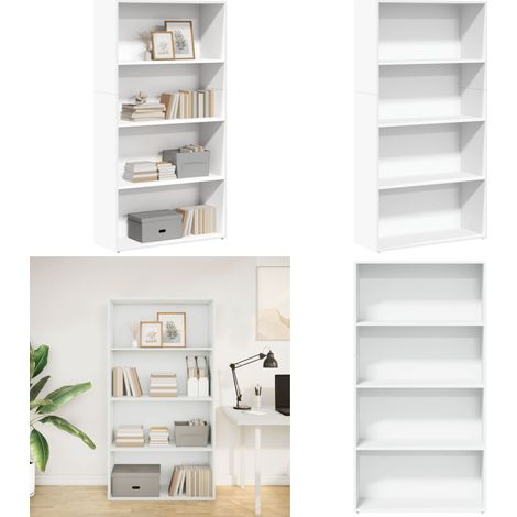 vidaXL Bibliothèque blanc 80x30x152 cm bois d'ingénierie (1/5)