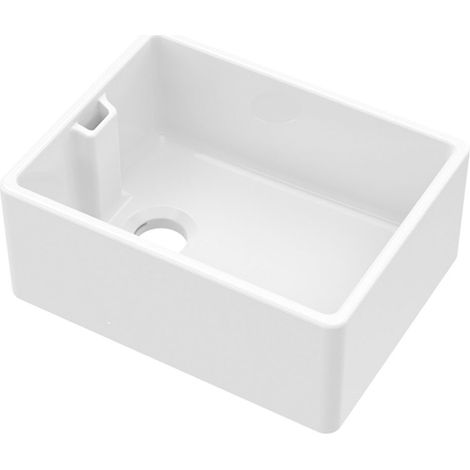 Nuie Belfast Fireclay Kitchen Sink 1.0 Bowl 595mm L x 455mm W - White (1/3)