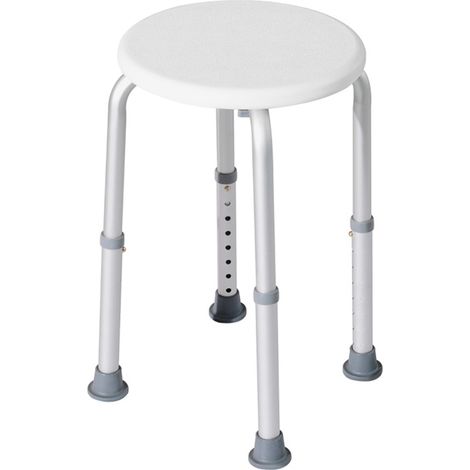 Lightweight Adjustable Bath Chair with Suction Pads, Portable Shower Stool with Durable Plastic Seat and Aluminium Legs, Holds Up to 136kg