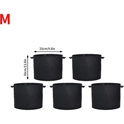 (S2 4 gallons) 5 sacs de culture en feutre pour légumes, pots de plantation pour pommes de terre et tomates, accessoires pour la plantation de fleurs et de plantes en pépinière (1/4)