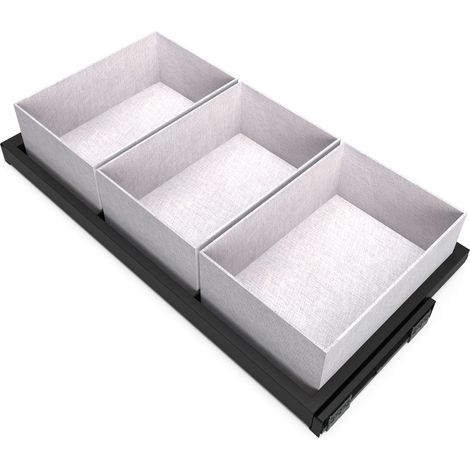 Emuca Plateau-Set mit 3 Körben schwarz texturiert (1/5)