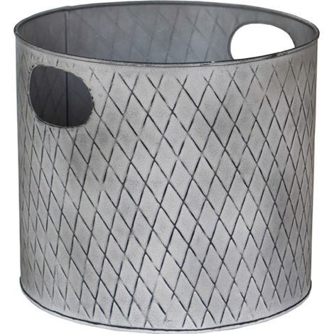Indoor Christmas Tree Bucket - Galvanized Steel - L23 x W23 x H23 cm - Zinc