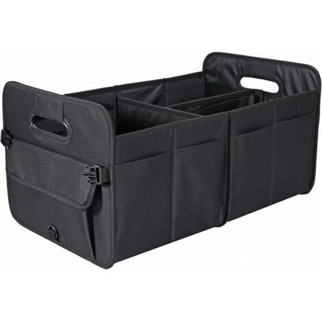 Organisateur de coffre de voiture, rangement de voiture, boîte de rangement, pliable, multi-compartiments, sac de rangement pour voiture, 553232CM, convient aux SUV (noir). (1/5)