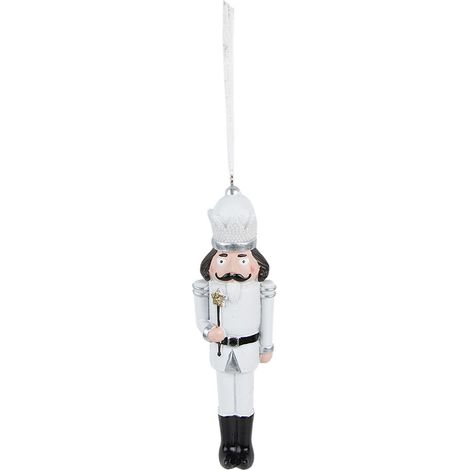 Suspension Casse-Noisette de Noël Décoration de Sapin en Plastique Blanc 4 x 2 x 15 cm - PANGIVO (1/4)