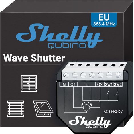 Shelly Qubino Wave Shutter controlador persiana negro 110-240 V
