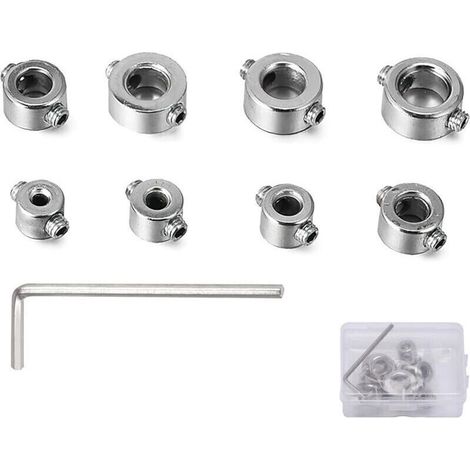 Lot de 9 bagues de butée de profondeur - Régulateur de position - Anneau de positionnement - Localisateur HSS - Limiteur de profondeur - Chevilles 3-12 mm (1/4)