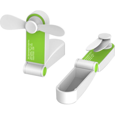 Mini ventilateur pliable de poche de chargement USB, ventilateur portable électrique - rose (1/5)