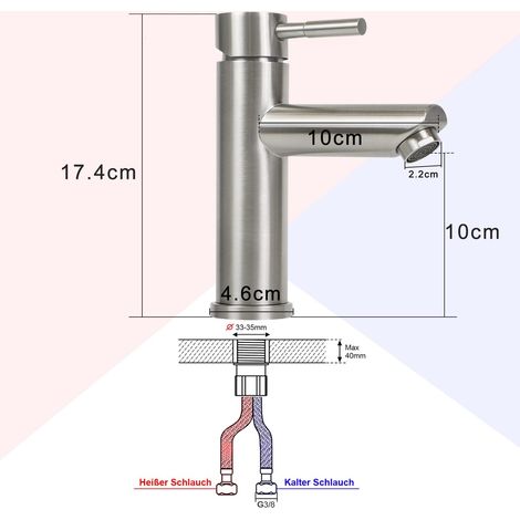AIDUCHO Robinet Salle de Bain Argenté Mitigeur Lavabo Robinet Salle Bain Robinet Lavabo Robinet de lavabo haut en acier inoxydable Mitigeur Salle Bain Contrôle de l'eau Chaude et Froide (1/4)