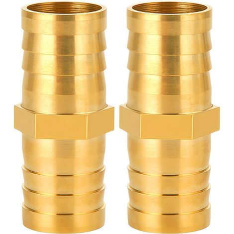 25-mm-Messing-Rohrverschraubung, 2 Stück Messing-Rohrverschraubung 25 mm (1"), gerade Hakenmuffenverbinder, Gewindeverschraubungen (1/5)