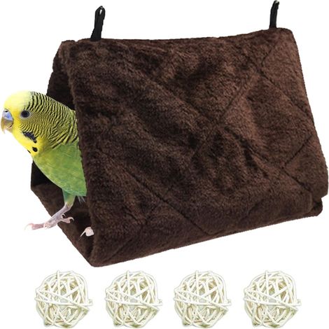Hamac pour Oiseaux Pivoine Perroquet Nid Jouet, Hamac Nid D'oiseau Hiver Chaud Bird Nest Maison Refuge Nid Suspendu Chaud, pour Oiseaux Perroquet Hiver Chaud Lit Pet Jouet Poche Coton Lit (1/5)