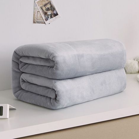 1 pièce Couverture en fausse fourrure de vison, douce et chaude, plaid canapé 70 x 100 cm, gris chiné, pour intérieur et animaux de compagnie (1/3)