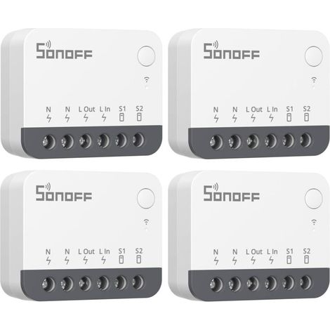 SONOFF ZBMINIR2 Interrupteur Connecté Zigbee, 2 Way ZigBee 3.0 Mini Smart Switch, 10A/2200W, Fil Neutre Requis, Compatible avec Alexa, Google Home, Séparation des Relais, Requis ZigBee Hub2pack (1/4)