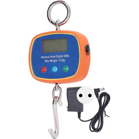 Elektronische Hakenwaage mit doppelseitigem LCD-Bildschirm, tragbare Industriewaage für Krane, 50 kg/100