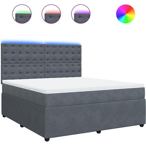 Maison Exclusive - Boxspringbett mit Matratze Dunkelgrau 180x200