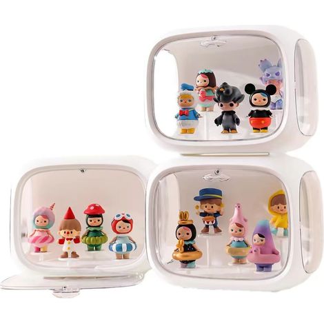 Boîte de Présentation Transparente en Acrylique pour Figurines - Capsule Spatiale avec Autocollants Non Adhésifs pour Bureau ou Maison (1/5)